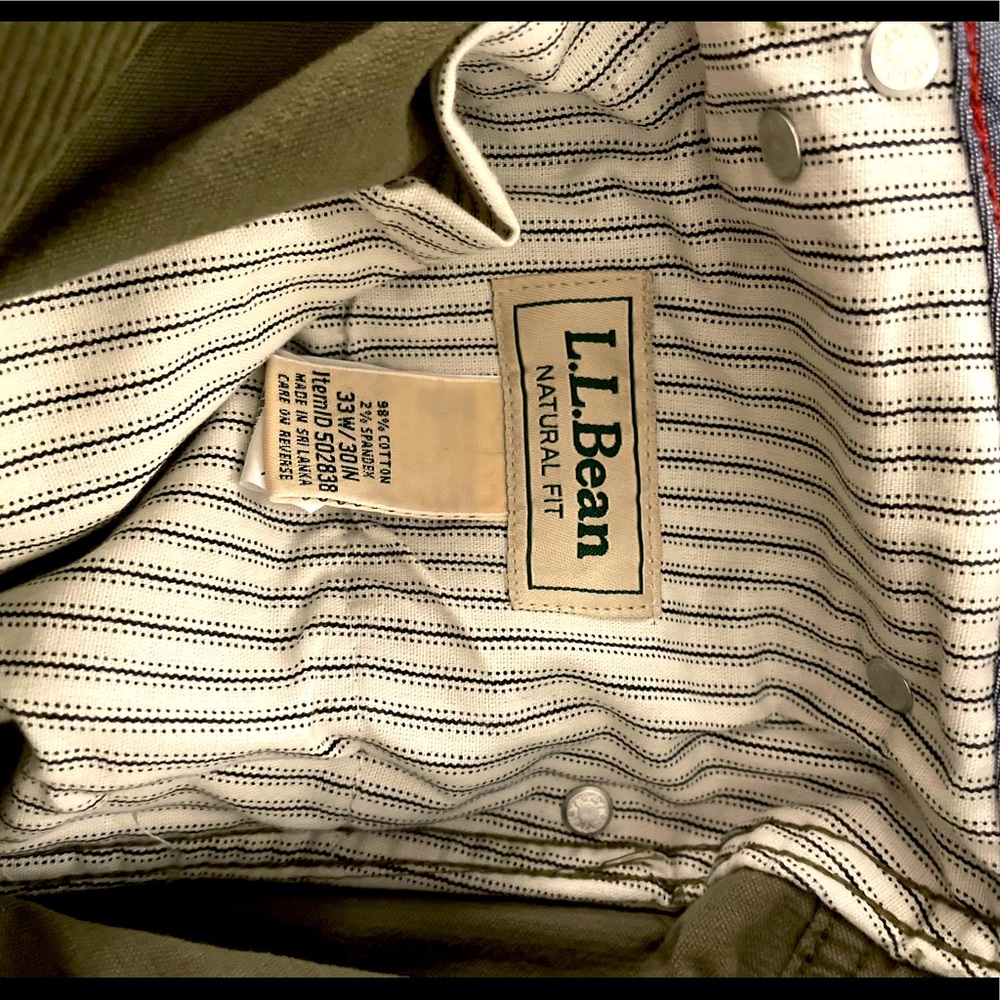 Classic L.L. Bean natural fit corduroy pants. Olive color. Worn once.